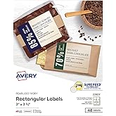 Avery Printable Rectangle Labels, 3" x 3.75", Pearlized Ivory, Laser & Inkjet Compatible, 48 Customizable Label Stickers, Great for Product Branding, Favors, Thank You Stickers, and More (22823)