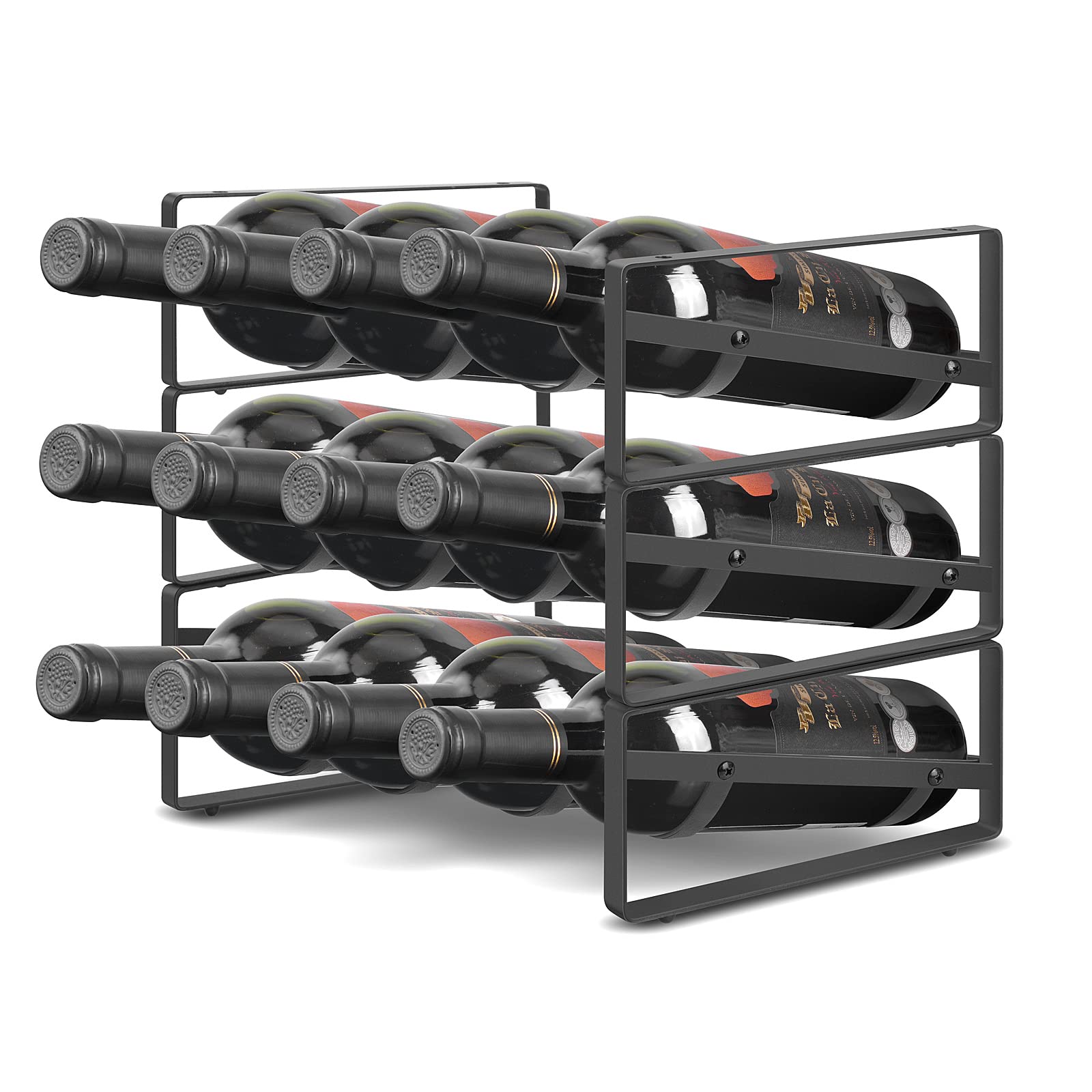 Photo 1 of 3 Tier Tabletop Stackable Wine Rack?Countertop for Kitchen Pantry Cabinet for Kitchen, Bar, Pantry, Wine Cellar, Basement, Countertop, Cabinet