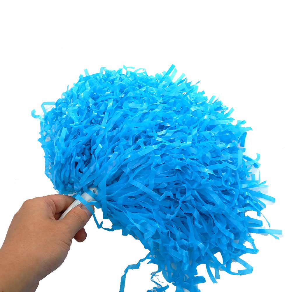Cheerleading Pom Poms, 6 Pack Cheerleader Cheering Squad Pompoms with Handle for Team Spirit Sports Party Dance Cheering Kids Adults (Blue)
