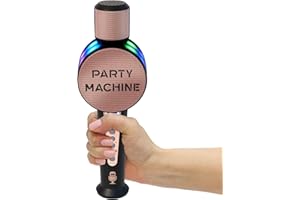 Singing Machine Wireless Karaoke Microphone for Kids & Adults, Party Machine Mic (Rose Gold) - Portable Handheld Bluetooth Microphone with Speaker & Voice Changer Effect - Karaoke Mic for Singing