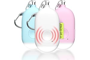 Weten Rechargeable Personal Alarm Keychain - 130dB Siren, LED Light - 3Pack Personal Safety Alert for Women to Carry - Panic Button Alarm for Security - Rape Whistle for Self Defense (Pink&Blue&White)