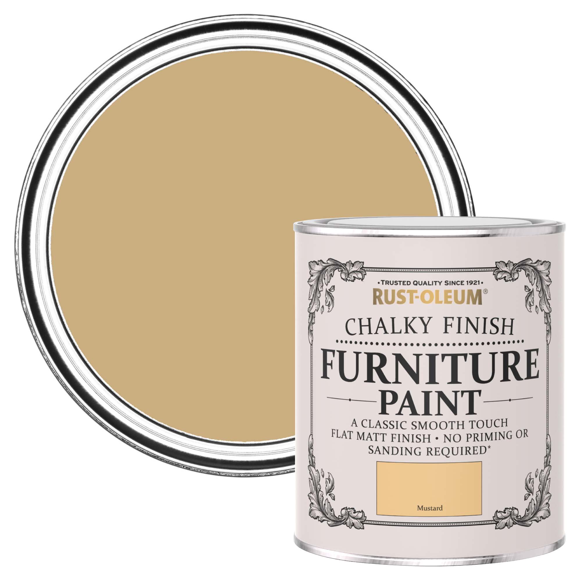 Rust-Oleum Yellow Upcycled Furniture Paint in Chalky Finish - Mustard 750ml