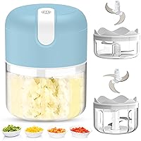 Pudhoms Electric Mini Garlic Chopper – Small Wireless Food Processor Portable Mini Garlic Choppers Blender Mincer…