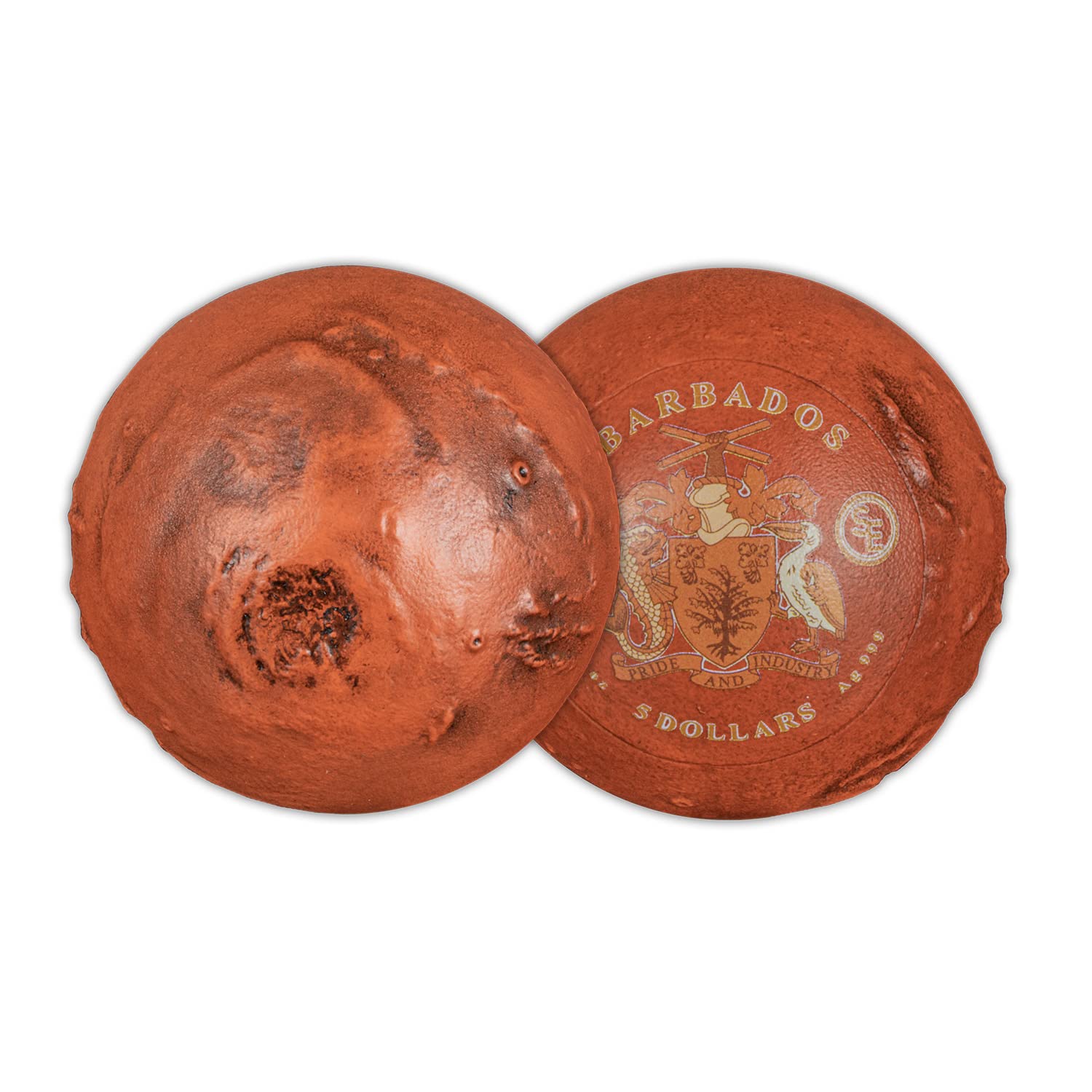 Mars Spherical 1oz Silver Coin 2021 $5 Barbados - Rare and Very Collectable