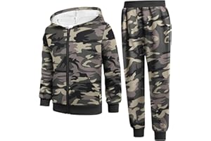 Boyoo Boys' 2 Piece Athletic Tracksuit Jogging Sets Outfit Sweatsuit Zip Up Hoodie and Active Pants for Kids 5-14 Years