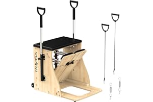 Holymuss Pilates Chair with Handles, Upgrade Split Pedals & Resistance Bands - Professional Adjustable Fitness Chair for Home, Studio & Gym Use - Customizable Resistance Levels