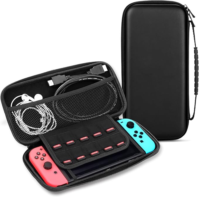 NINTENDO SWITCH CASE, STORAGE&CARRYING PROTECTIVE CASE, Black