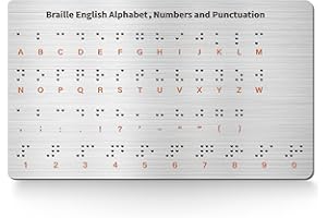 EliteSign Braille Alphabet & Words Board with Sturdy Raised Dots, Braille Learning Tool for Braille Beginners (Patent Pending)