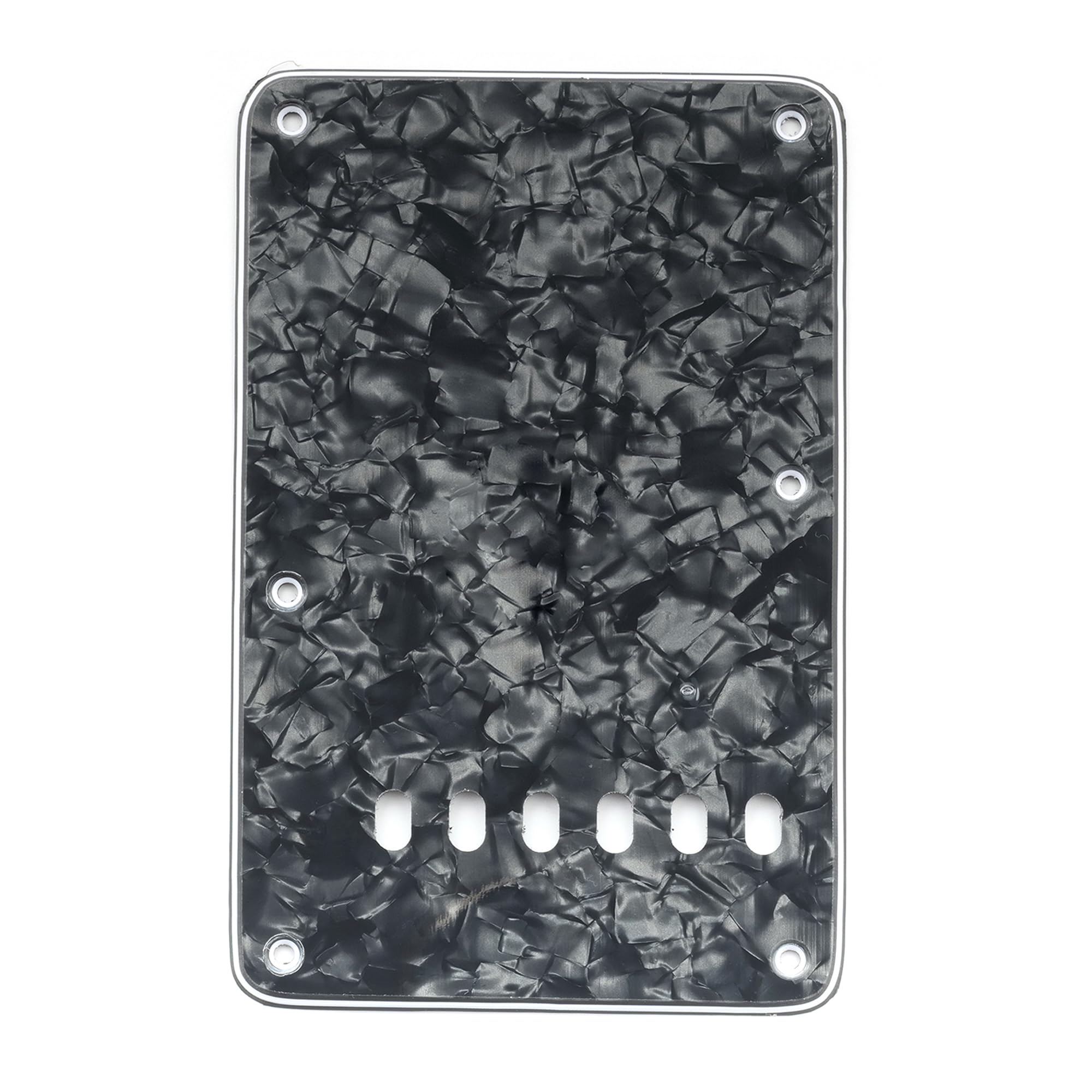 Musiclily Vintage Style Strat Tremolo Backplate for Fender USA/Mexican Made Standard Stratocaster Modern Style Guitar,4Ply Black Pearl — image 1