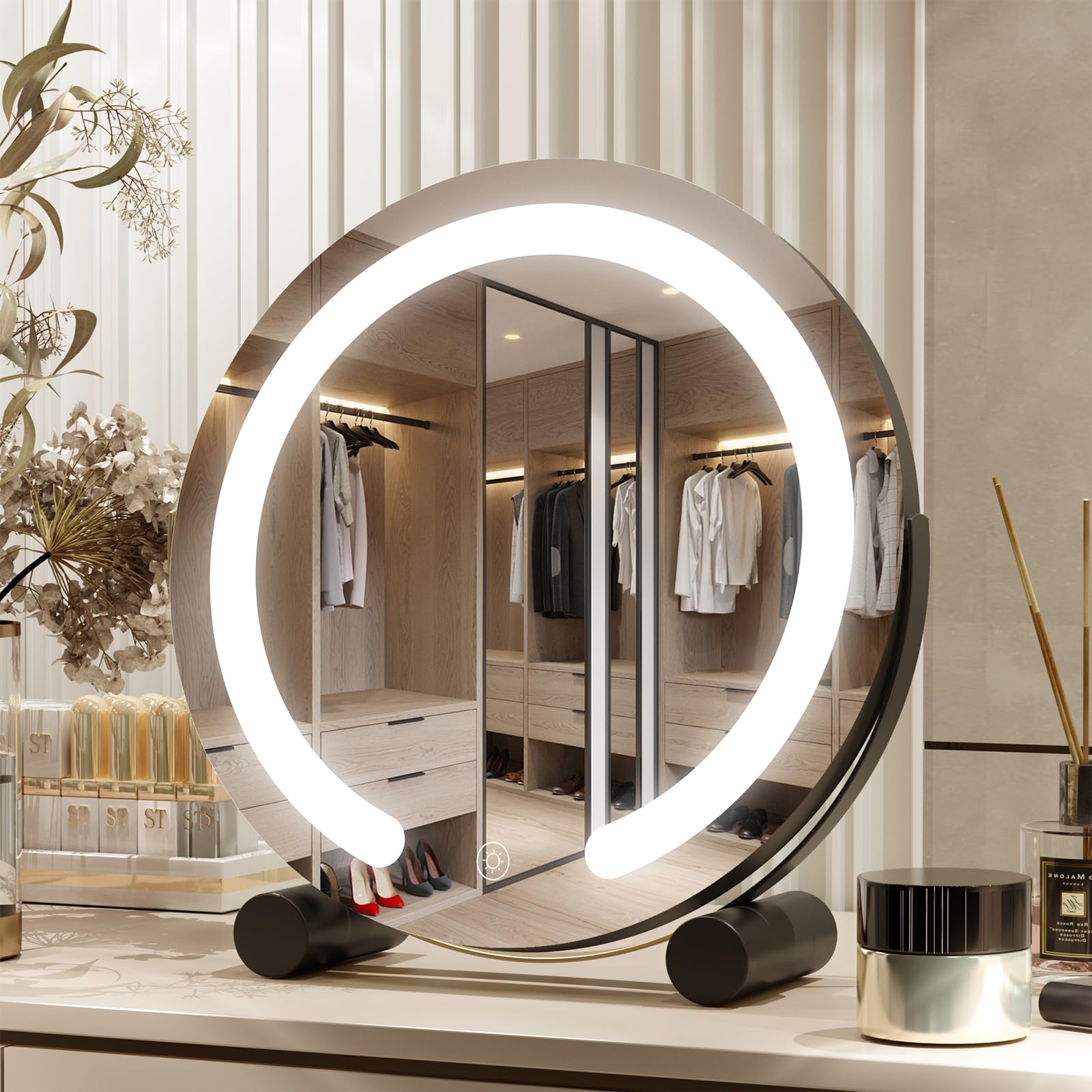 Yuoy doublesided led lighted makeup mirror 10x magnification 8 inch