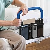 Loyoda Bed Rails for Elderly Adults Safety, Height Adjustable Bed Assist Rail for Seniors with Storage Organizer and Non-Slip Handle, Bedside Fall Prevent Grab Bar
