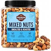 Mixed Nut Cashew Almond Hazelnut Pecan Roasted UNSALTED Snack Jar | Assorted Trail Mix Nuts Blend, Healthy Protein Fiber Keto for Baking Office Travel Holiday Gift Kids Adult Resealable 40 oz