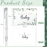 Tenare Baby Shower Guestbook with Pen Green Leaf design 30 sheets view 2