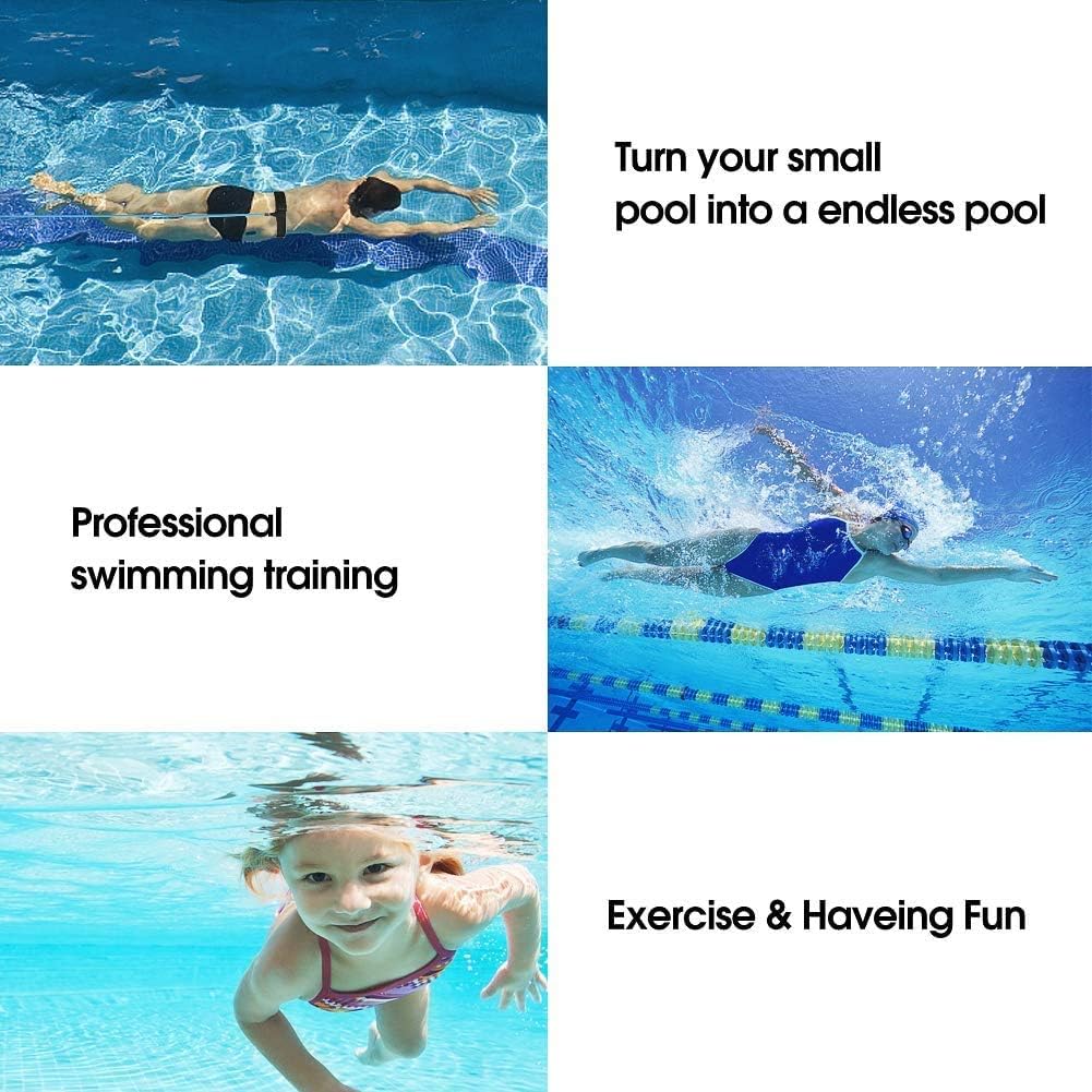 Swim Training Belts Swim Bungee Cords Resistance Bands Swim Tether Stationary Swimming, Swim Harness Static Swimming Belt （6mm 10mm 4M）-Blue: Sports & Outdoors
