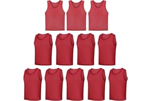 LTHYTY 12 Pack Scrimmage Vest/Team Training Jerseys/Sports Pinnies/Practice Jerseys/Soccer Bibs with Carry Bag