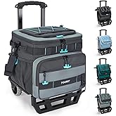 TOURIT Collapsible 48-Can Leak-Proof Insulated Rolling Cooler with All-Terrain Cart, Upgraded Fixtures and New Wheels Suitable for Beach, Picnic, Shopping