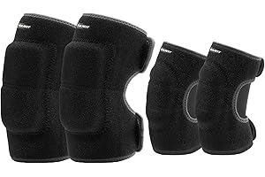 Eulant Adjustable Soft Elbow and Knee Pads for Kids, Child Protective Pad Sets for Bicycle, Roller Skating, Basketball, Football, Volleyball, Dancing, Kneeling