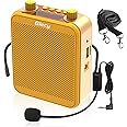 Giecy Voice Amplifier, Giecy 30W 2800mAh Rechargeable Personal Voice Amplifier with Microphone Headset, Portable Speaker for Multiple Locations Classroom, Meetings and Outdoors (G300-Yellow)