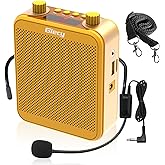 Giecy Voice Amplifier, Giecy 30W 2800mAh Rechargeable Personal Voice Amplifier with Microphone Headset, Portable Speaker for Multiple Locations Classroom, Meetings and Outdoors (G300-Yellow)