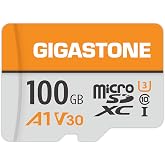 GIGASTONE 100GB Micro SD Card A1 V30, 4K Video Recording, Compatible with Security Camera, Dash Cam, Drone, 100MB/s MicroSDXC Memory Card UHS-I V30 Class 10, with Adapter