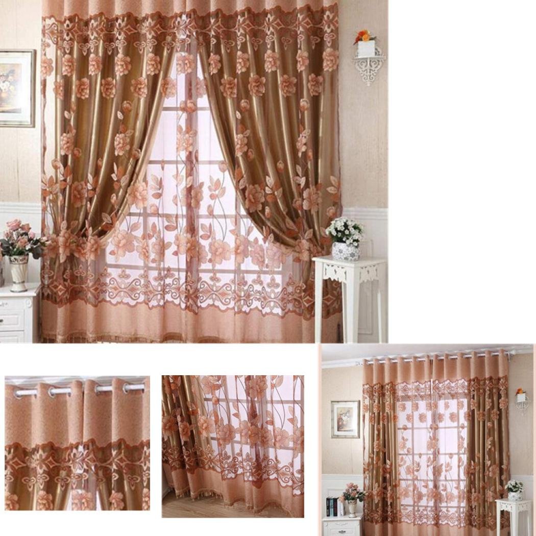 Turkey 1pc 250cm X 100cm Floral Print Voile Door Curtain Window