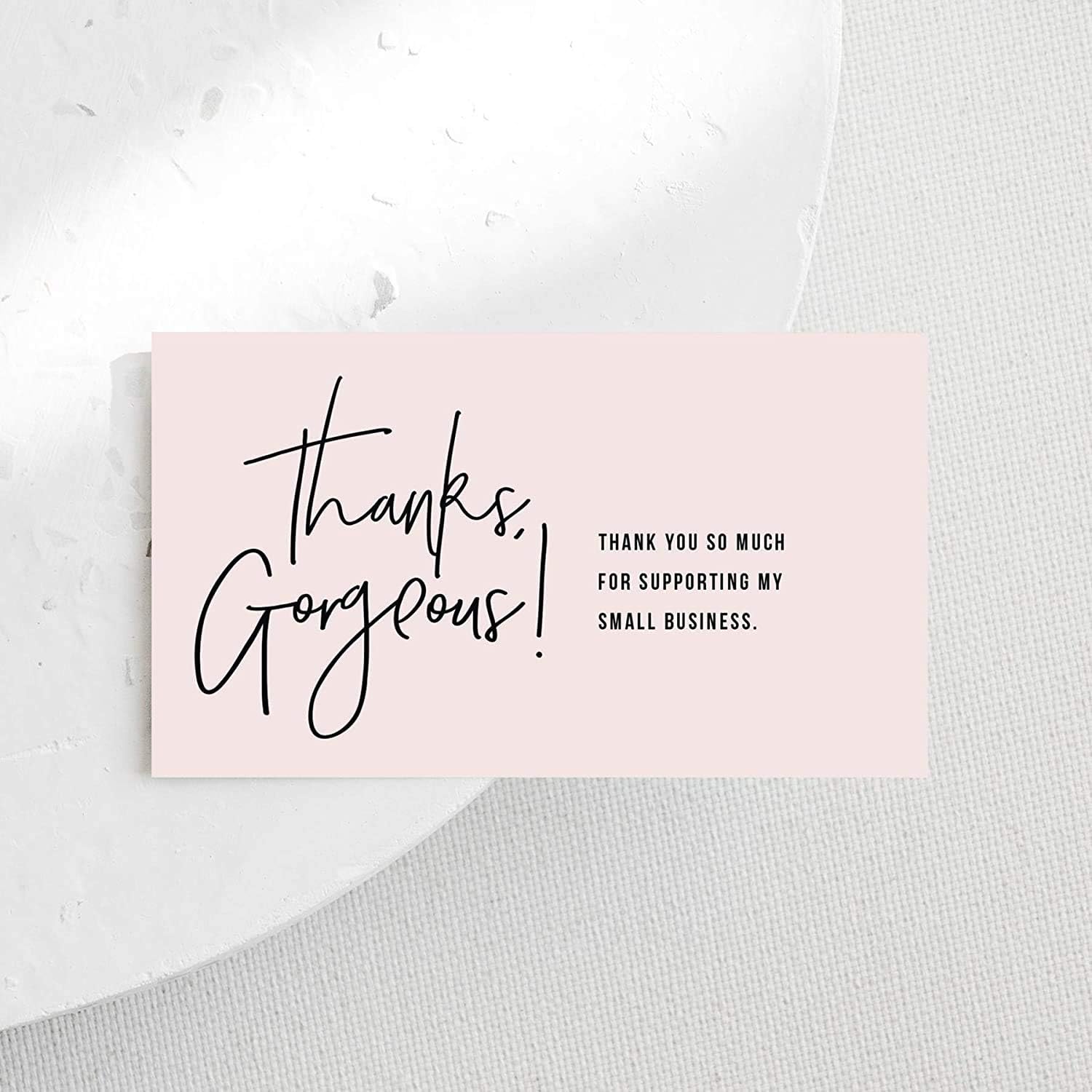 Bliss Collections Thank You For Supporting My Small Business Cards, Premium design, 2 x 3.5 business card size, perfect for small business owners, thanks gorgeous feminine design, 50 pack : Office Products