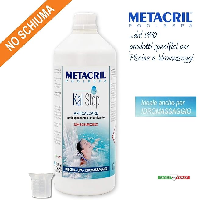 title=Metacril ANTICALCARE e Chiarificante Non SCHIUMOGENO Kal Stop 1 Lt. + dosatore.
