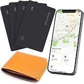 Eelexa Wallet Tracker Card, Rechargeable, Works with Apple Find My, 4 Pack | Apple MFi Certified Slim Tracking Card With Wireless Charging For Wallets, Passports And Luggage, IP68 Waterproof, iOS Only