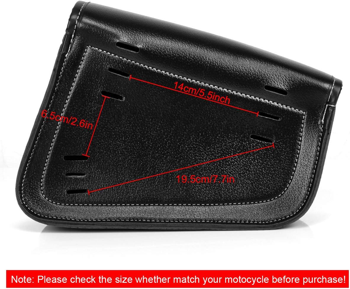 Motorcycle Tool Bag Saddlebags with PU Leather Metal Buckle Black Swing Arm Bag For Sportster XL 883 1200 Night Rod Special Honda shadow Yamaha: Automotive