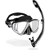 Cressi Panoramic Wide View Mask & Dry Snorkel Kit for Snorkeling, Scuba Diving - Pano 4 & Supernova Dry: Designed in Italy