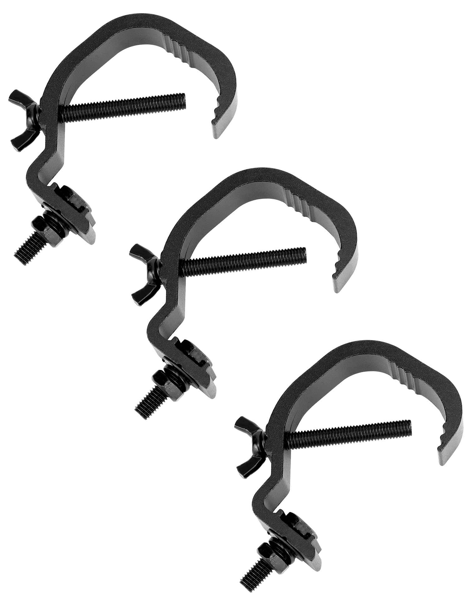 QWORK® 3Pack Stage Light Clamp, Truss Clamp, Stage Lighting Equipment, 30-55 MM, Compatible with Most Stage Lights