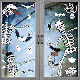 Vanleonet Halloween Window Clings Decals for Window Glass,Double-Side Spooky Removable Window Sticker for Halloween Party Dec