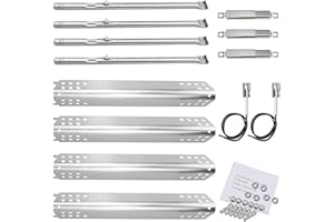 Utheer Grill Replacement Parts for Charbroil Advantage Series 4 Burner 463344015 463343015 463240015 463432215 Gas Grills, 3 Burner 463436815, Grill Burner Heat Plate Shield Adjustable Crossover Tube