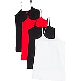 4 Pack Active Basic Women's Basic Tank Tops Large Black, Black, White, Red