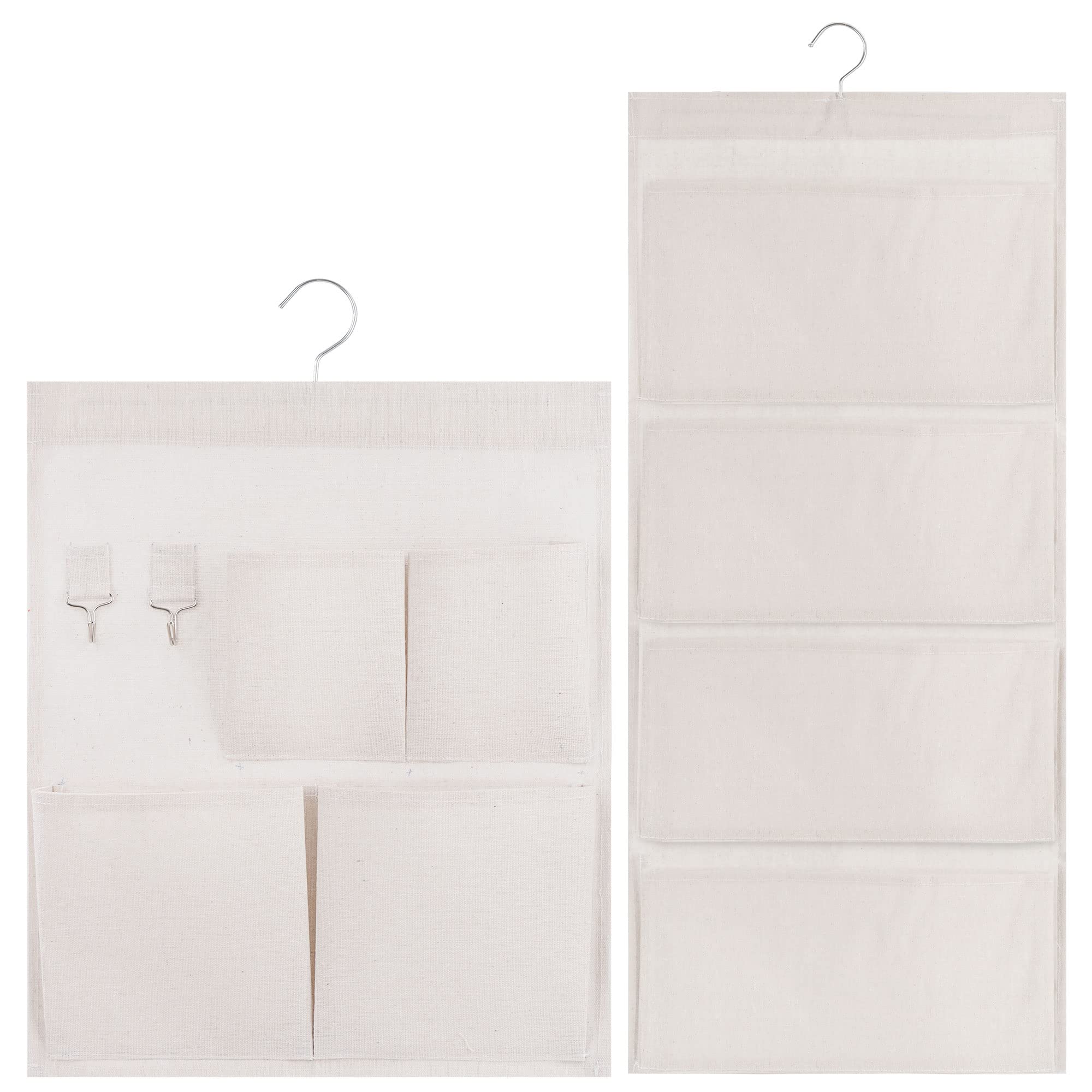 Jeesblsy Wall Hanging Storage Bag, Waterproof Over The Door Closet Organizer Linen Fabric Wall Mounted Hanging File Folder Holder for Bedroom Office, 2 Styles