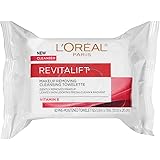 L'Oreal Paris Skincare Revitalift Makeup Removing Wipes with Vitamin E, Face Cleansing Towelettes, Gentle Makeup Remover, Rem