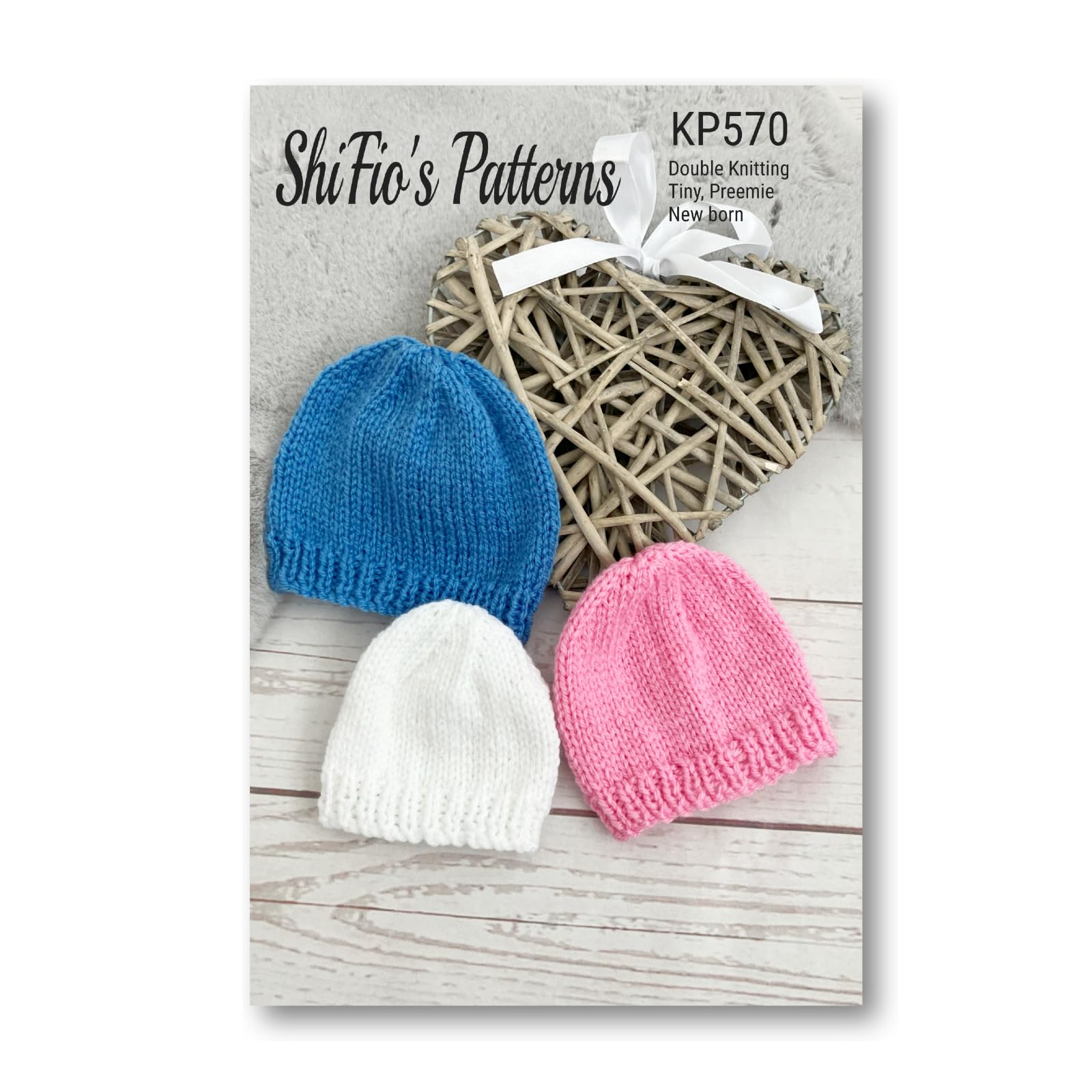 Knitting Pattern for Preemie Baby Hats, Circular or Straight Instructions, Sizes are Tiny, Premature and Newborn, Made in Double Knitting Yarn, 3 Sizes, Baby Hat Knitting Pattern, KP570