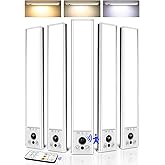 EZVALO 5-Pack Under Cabinet Lighting, 2400mAh Rechargeable Motion Sensor Light, 10inch Magnetic Closet Lights with Dimmable &