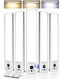 EZVALO 5-Pack Under Cabinet Lighting, 2400mAh Rechargeable Motion Sensor Light, 10inch Magnetic Closet Lights with Dimmable & 3 Color Temps, Wireless Motion Activated Lights with Remote for Kitchen