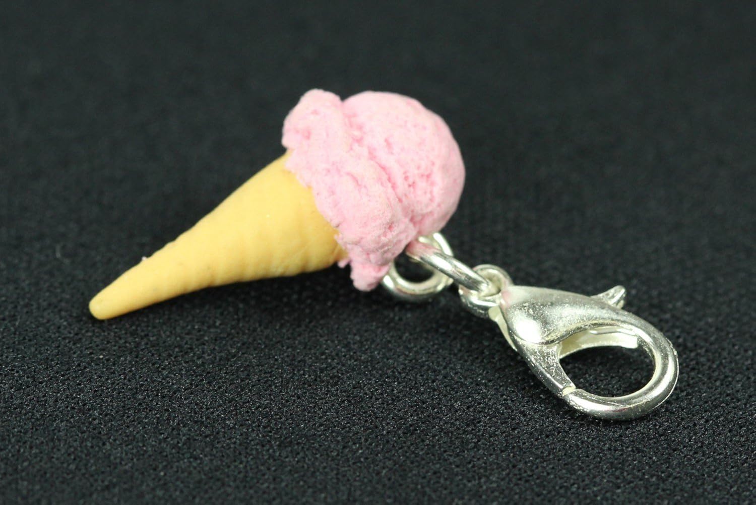 Miniblings Ice Sstrawberry Summer Waffle Mint Cream Charm Pendant Icecream Eiswaffel Pink, 20mm - Image 3