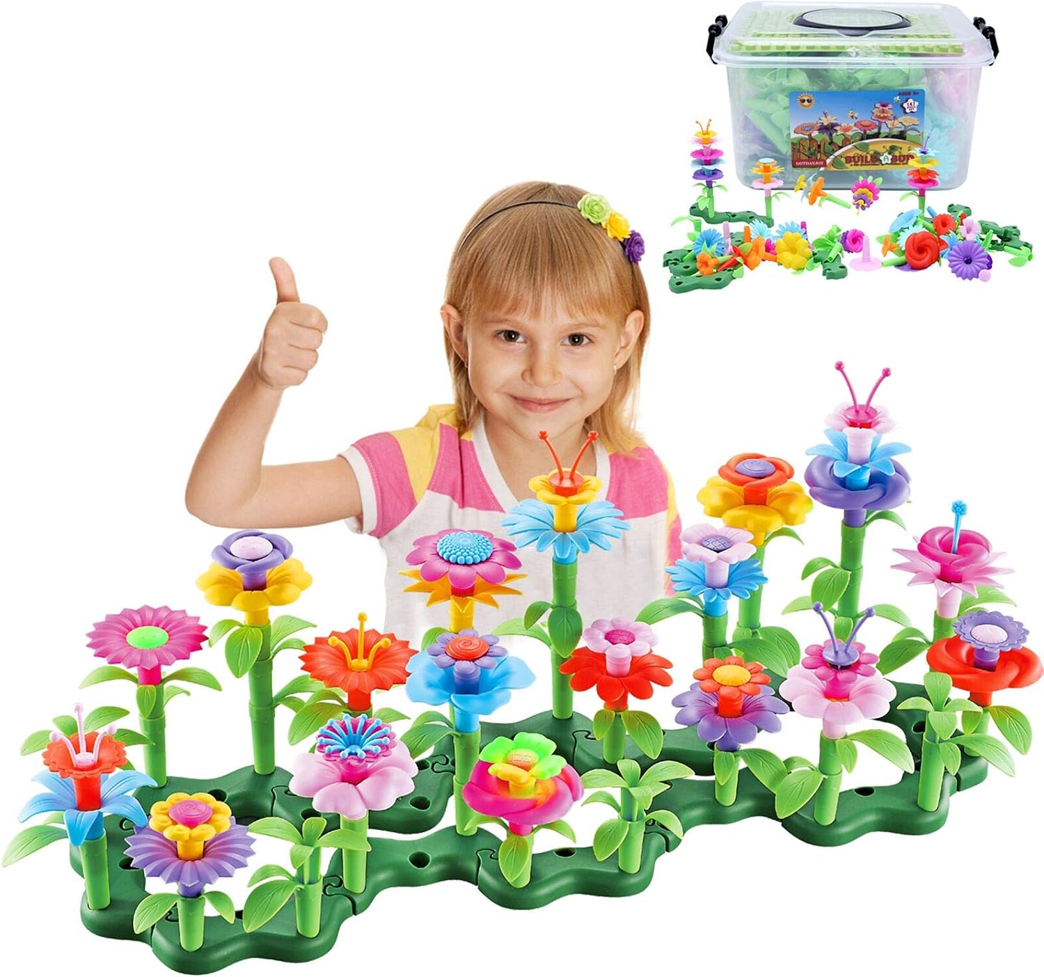 Seweltt Flower Garden Building Toys for 3 Years Old Girls 134PCS STEM