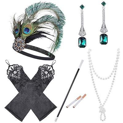 Auihiay 9 Pieces 1920s Accessories Set Fancy Dress Dominican Republic | Ubuy