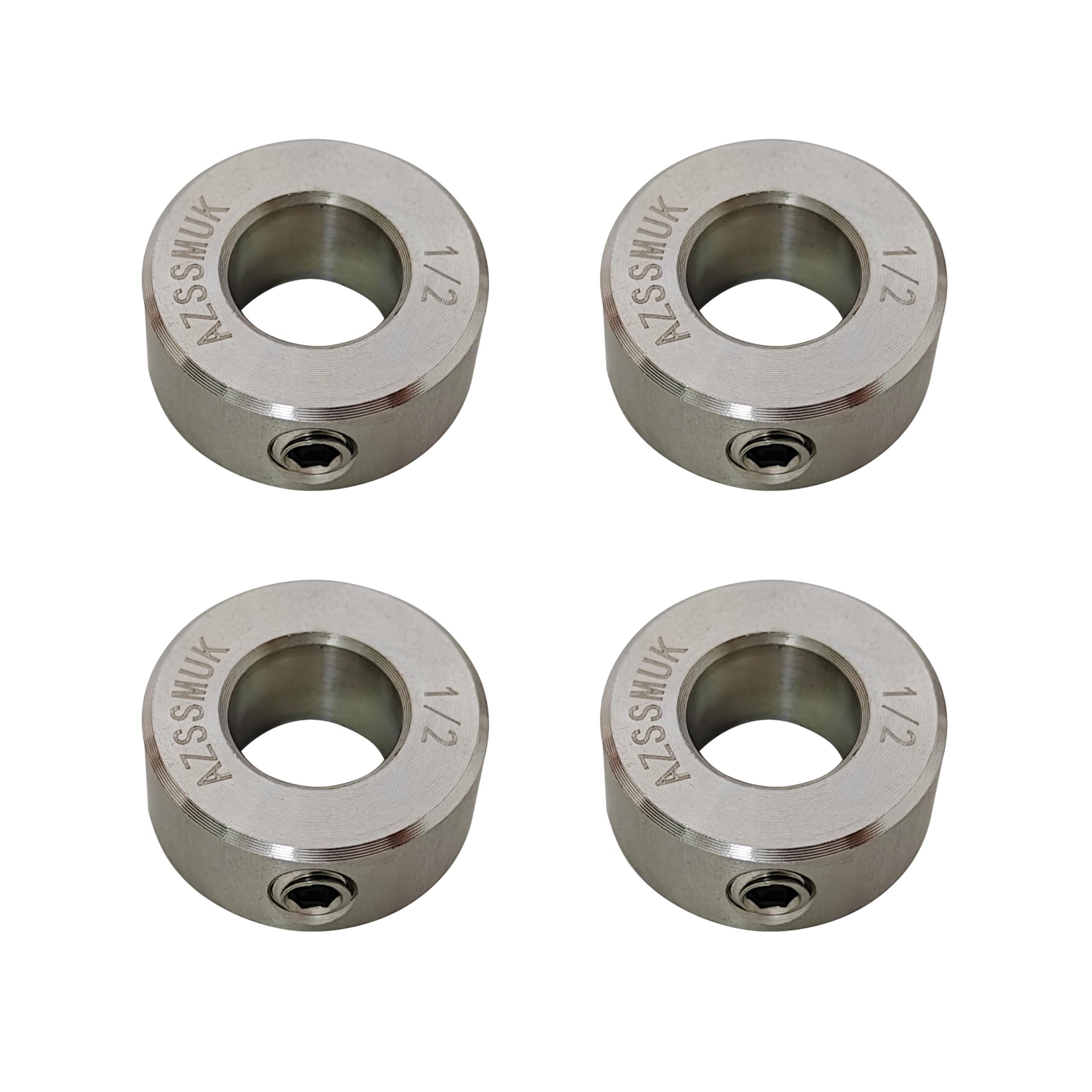 Photo 1 of AZSSMUK 1/2" Bore Shaft Collars of Metal Stainless Steel w/Set Screw,4-Piece