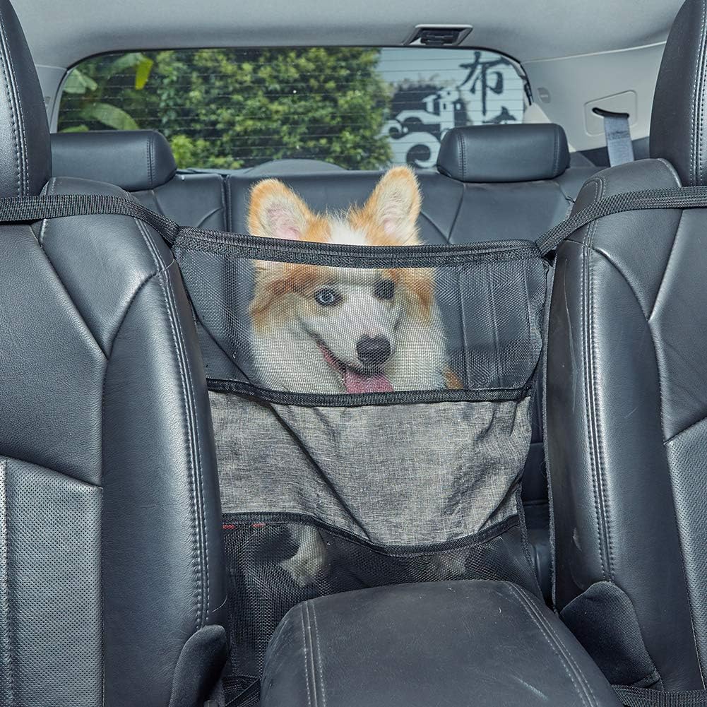 Wellver Car Dog Barrier, Auto Safety Mesh Organizer with Adjustable