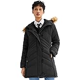 Orolay Women's Hooded Slim Puffer Jacket Quilted Mid Length Winter Down Coat