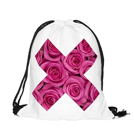 BetterStylz Jahn2 X-ROSE Turnbeutel Rucksack Sport Beutel Gymsack Hipster Tasche vers. Design (ca. 32 x 39 cm) (One Size/Einh