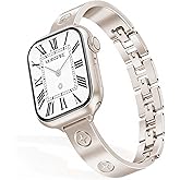 MOINSPIRE Gold Watch Bands for Women Compatible Apple Watch 40mm 41mm 38mm 42mm 46mm 44mm 45mm 49mm Adjustable Dressy Metal Jewelry Bracelet Strap for iWatch Series 11 10 9 8 7 6 5 4 3 2 1 SE Ultra