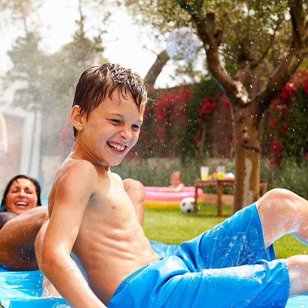 EPROSMIN Lawn Water Slides for Kids and Adults - 15.7 FT Giant Blow Up Slip and Slide with Sprinklers and Inflatable Crash Pad for Grass, Backyard, Water Games and Outdoor Toys with Family: Toys & Games