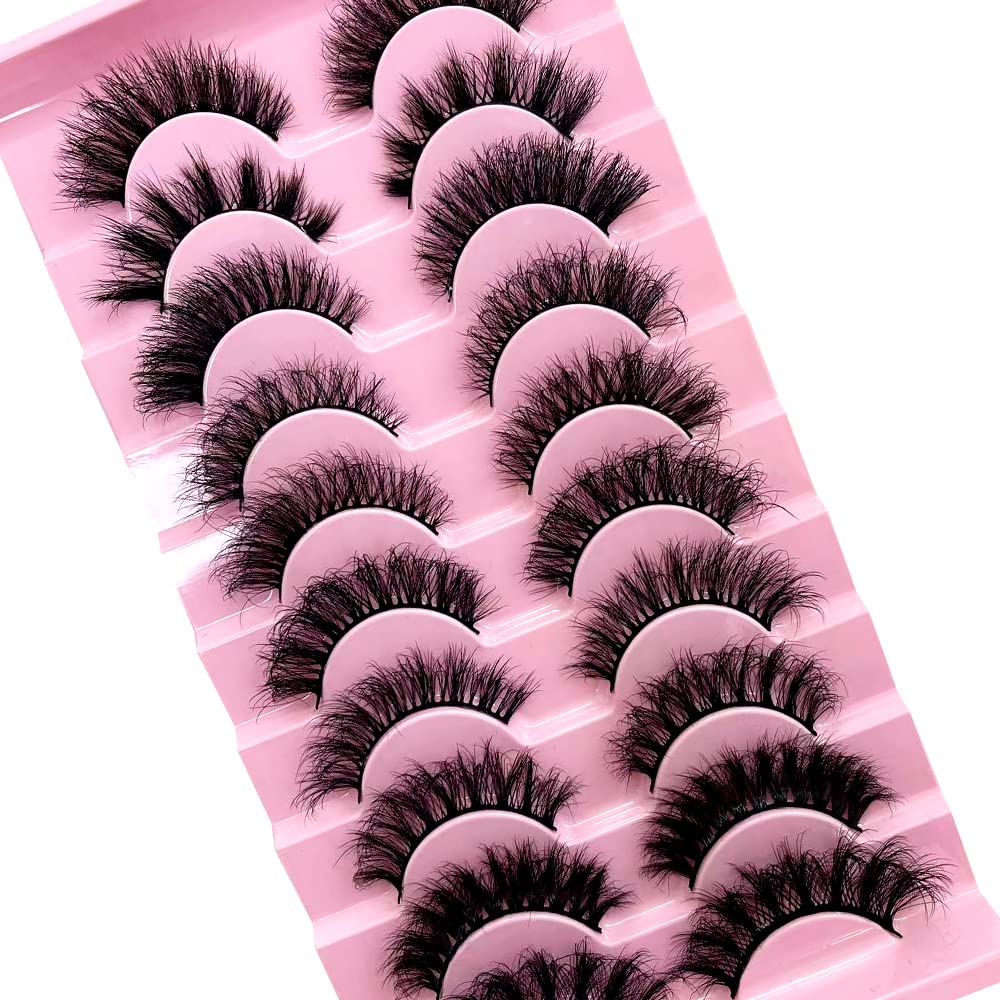 HBZGTLAD Soft Mink Eyelashes 3D Curl Winged End Eye Elongated Fake Lashes Thick Handmade Natural False Eyelash Messy Cross Lash Wholesale (G1003#)
