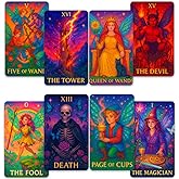 CRAFTERIAN Rainbow Fairy Tarot Deck – 78 Magical Cards with Foiled Edges, 96-Page Guidebook & Sturdy Box – Glossy Finish – Cute Colorful Fairy-Themed Tarot for Beginners & Collectors